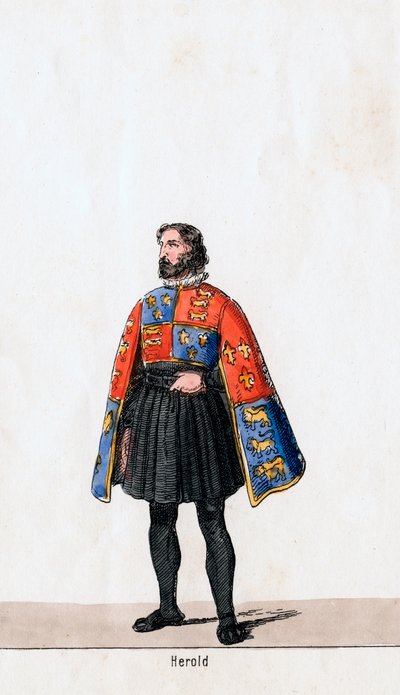 Herold, Kostümentwurf für Shakespeares Stück, Heinrich VIII., 19. Jahrhundert von Unbekannt