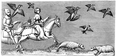 Wie man junge Falken zum Fliegen bringt, 14. Jahrhundert 1849 von Unbekannt