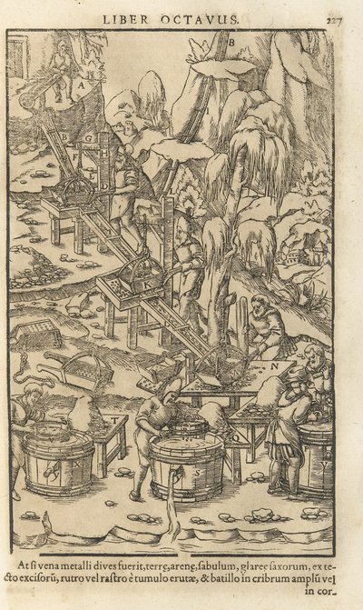 Illustration aus De re metallica libri XII von Georgius Agricola, 1556 von Unbekannt