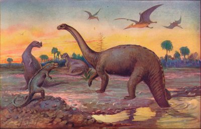 Im Saurierzeitalter, als die Bewohner der Welt riesige Reptilien waren, 1907 von Unbekannt