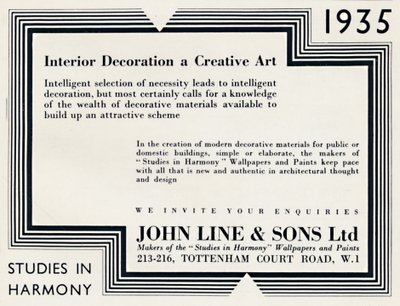 Innendekoration eine kreative Kunst - John Line & Sons Ltd, 1935 von Unbekannt