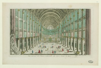 Innenansicht der Kathedrale Notre-Dame de Paris, ca. 1770 von Unbekannt