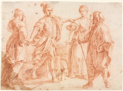 Jakob und Laban mit Rachel und Lea, 1600er von Unbekannt