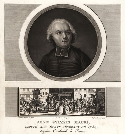 Jean-Sylvain Mauri oder Jean-Sifrein Maury (1746-1817), französischer Kardinal, Erzbischof und Bischof von Montefiascone von Unbekannt