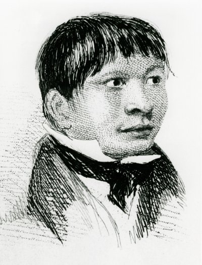 Jemmy Button, der von der Fitzroy-Expedition adoptierte Feuerländer, wie er 1833 erschien, 1839 von Unbekannt