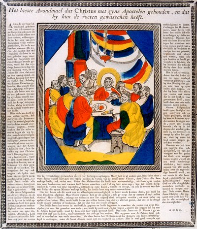 Jesus und seine Jünger beim letzten Abendmahl von Unbekannt
