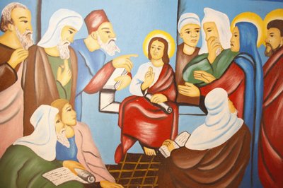 Jesus in der Synagoge, Gemälde in der Kathedrale von Kpalime, Lome, Togo von Unbekannt