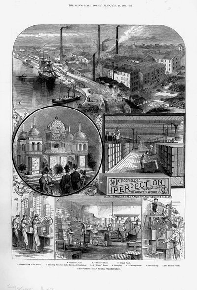 Joseph Crosfield & Sons Seifenfabrik in Bank Quarry, Warrington, Cheshire, 1886 von Unbekannt