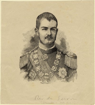 König Aleksandar von Serbien 1876-1903, ca. 1889 von Unbekannt