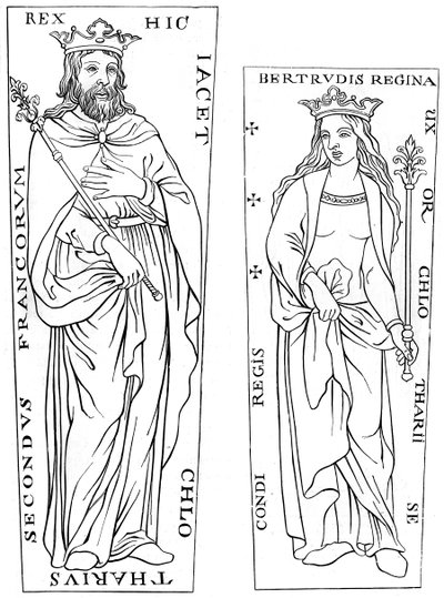 König Chlothar II. 584-629 und Bertude 575-604, 12. Jahrhundert 1849 von Unbekannt