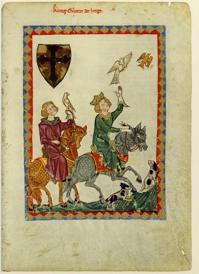 König Konrad der Jüngere aus dem Codex Manesse, zwischen 1305 und 1340 von Unbekannt