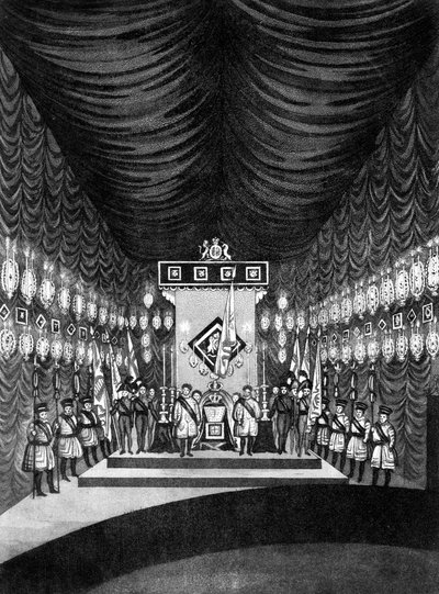 König Georg IV. aufgebahrt im Windsor Castle, 1830 von Unbekannt