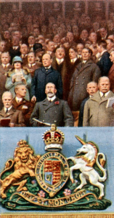 König George V. beim Pokalfinale, Wembley, 23. April 1927, ca. 1935 von Unbekannt