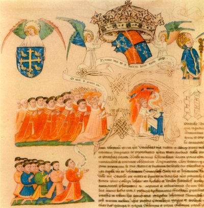 König Heinrich VI. mit Vertretern der Lords und Commons, 1446, 1947 von Unbekannt
