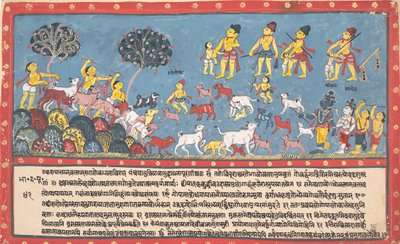 Krishna, Balarama und die Kuhhirten... aus einem verstreuten Bhagavata Purana... (1800-1825) von Unbekannt