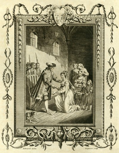 Lady Elizabeth Grey bittet Edward IV, ihre Ländereien zurückzugeben, 1461, 1783 von Unbekannt