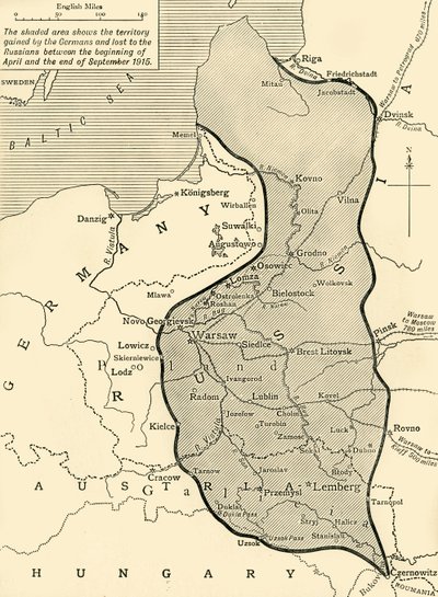 Von Deutschland von Russland genommenes Land, Erster Weltkrieg, 1915, um 1920 von Unbekannt