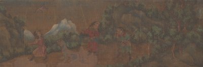 Landschaftsgemälde einer Figur in einer Waldlandschaft von Unbekannt