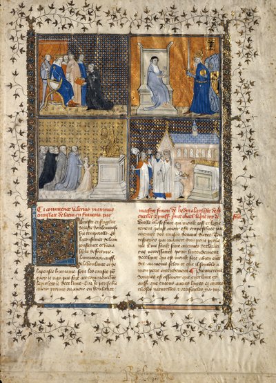 Blatt aus einem Manuskript von Valerius Maximus, französisch, ca. 1380-90 von Unbekannt