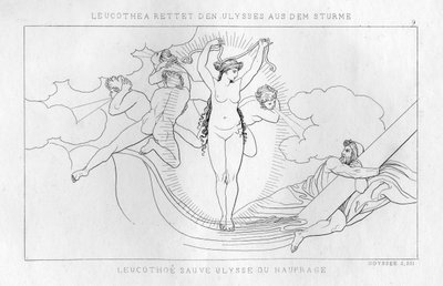 Leukothea, die Meeresgöttin, rettet Odysseus im Sturm, ca. 1833 von Unbekannt