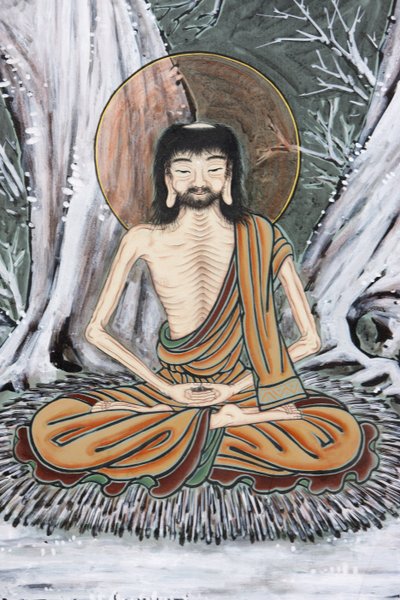 Leben Buddhas: Der junge Asket praktizierte sechs Jahre extreme Selbstkasteiung in der Hoffnung, die Wahrheit zu entdecken, Seoul, Südkorea von Unbekannt