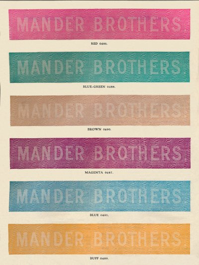 Linotype-Übung - Mander Brothers Werbung, 1910 von Unbekannt