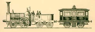 Lokomotive und königlicher Salon, London und Birmingham Railway, 1843, 1930 von Unbekannt