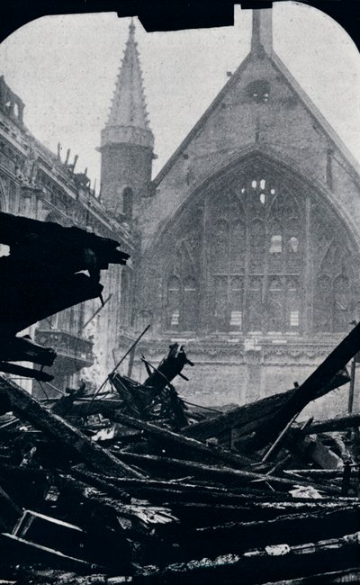 Londons Guildhall nach dem Brand vom 29. Dezember von Unbekannt