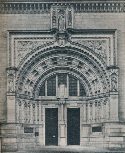 Haupteingang, Victoria and Albert Museum, mit Skulptur von Alfred Drury von Unbekannt