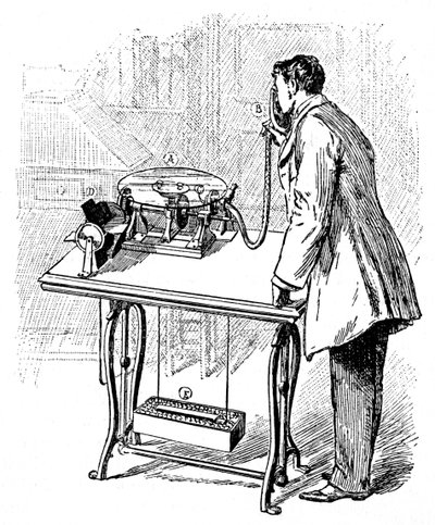 Aufnahmen auf Emile Berliners Grammophon machen von Unbekannt