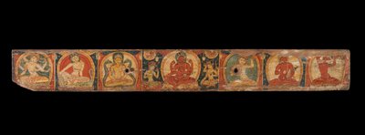 Manuskriptdeckel mit Avalokiteshvara Der Bodhisattva des unendlichen Mitgefühls, 12. Jahrhundert von Unbekannt