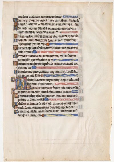Manuskriptblatt aus einem königlichen Psalter, britisch, 13. Jahrhundert von Unbekannt