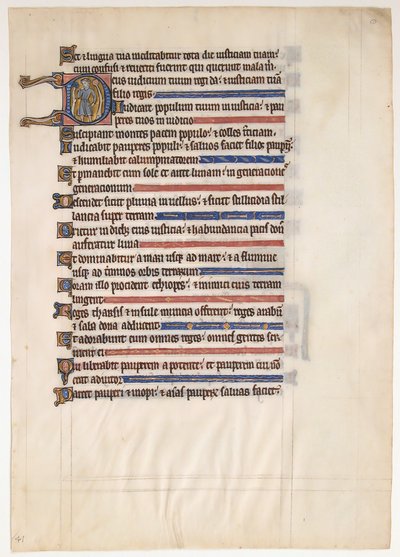 Manuskriptblatt aus einem königlichen Psalter, britisch, 13. Jahrhundert von Unbekannt