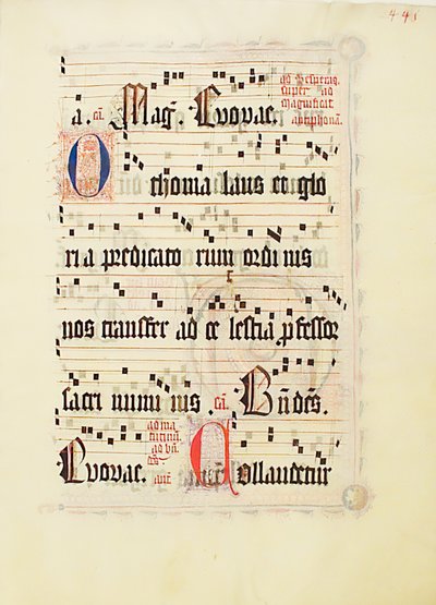 Manuskriptblatt, aus einem Antiphonar, deutsch, zweites Viertel des 15. Jahrhunderts von Unbekannt