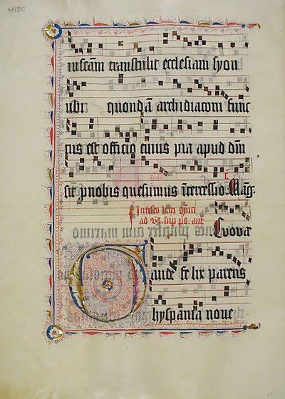 Manuskriptblatt mit Initiale G, aus einem Antiphonar von Unbekannt