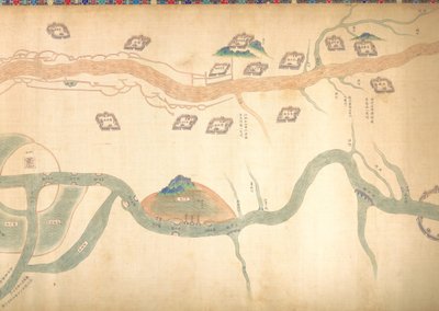 Karte des Großen Kanals von Peking bis zum Jangtse, spätes 18. oder frühes 19. Jahrhundert von Unbekannt