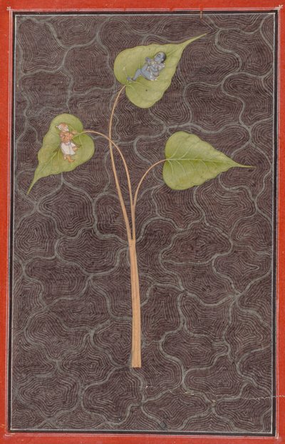 Markandeya betrachtet Krishna im kosmischen Ozean, ca. 1680 von Unbekannt