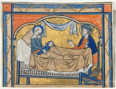 Miniatur aus einem Psalter: Die Geburt Christi, ca. 1270 von Unbekannt