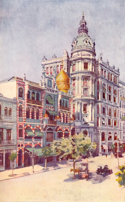 Maurisches Gebäude und Büros der Herren Guinles, Avenida Rio Branco, 1914 von Unbekannt