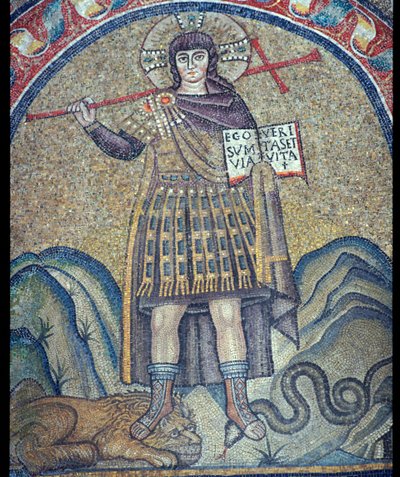 Mosaik von Christus, gekleidet als römischer Soldat, 6. Jahrhundert von Unbekannt