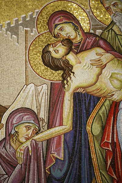 Mosaik des Todes Christi in der Grabeskirche, Jerusalem, Israel von Unbekannt