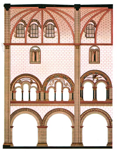 Wandmalerei im Kirchenschiff der St. Severus Kirche in Boppard, Deutschland, 1928 von Unbekannt