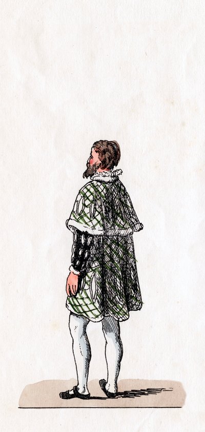 Edelmann, Kostümentwurf für Shakespeares Stück, Heinrich VIII., 19. Jahrhundert von Unbekannt
