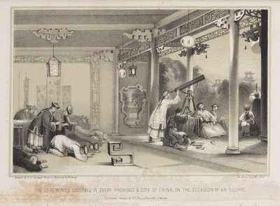 Beobachtung einer Sonnenfinsternis in China, ca. 1836 von Unbekannt