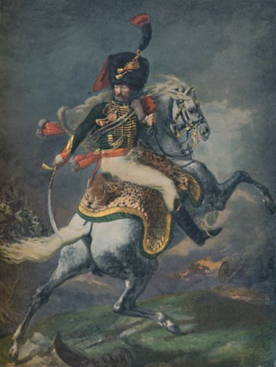 Offizier der berittenen Jäger beim Angriff. Kaiserliche Garde, ca. 1812, 1896 von Unbekannt