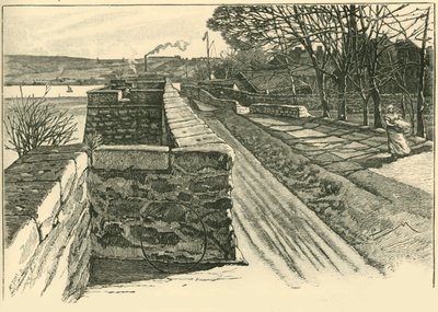 Auf den Mauern von Berwick, Blick über den Tweed von Unbekannt