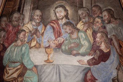 Unsere Liebe Frau von der Himmelfahrt Kirche. Das letzte Abendmahl, Cordon, Frankreich von Unbekannt