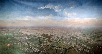 Gesamtansicht von Paris, vom Observatorium in einem Ballon aufgenommen, 1855 von Unbekannt