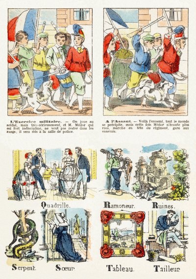 Seite 7 - Kinderspiele: Militärübung, Angriff - Alphabet - Kinderspiele - Epinal-Bilder, populäre Serie, um 1890 von Unbekannt