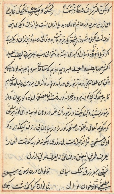 Seite aus den Geschichten eines Papageis Tuti-nama: Textseite, ca. 1560 von Unbekannt